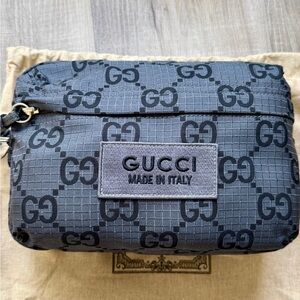 Gucci Gray Monogram Nylon Ripstop Messenger Bag